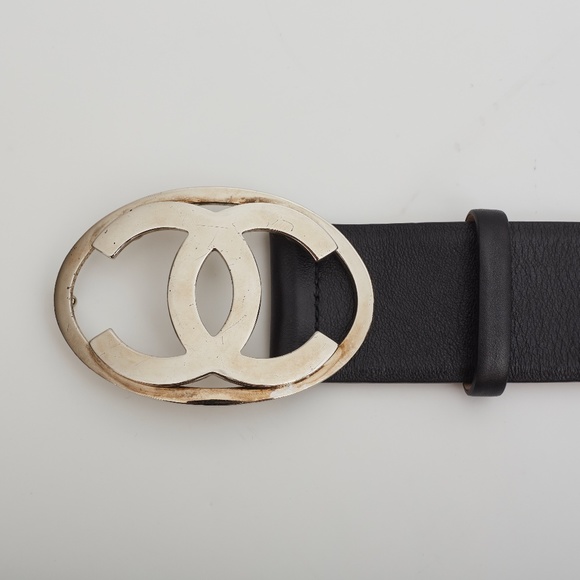 CHANEL VINTAGE BLACK CALFSKIN SLIVER CC BUCKLE BELT (75/30) 2012 - Picture 6 of 6